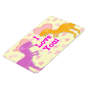 I Liebe Sie niedliche T-Rex Dinosaurier mit Herzen Magnet