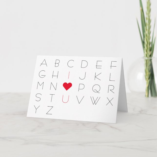 I Liebe Sie niedliches ABCD Herz für Karte (Vorderseite)