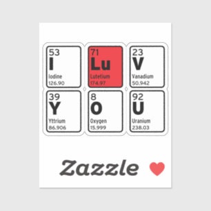 I Liebe Sie Periodische Tabelle Aufkleber
