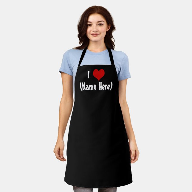 I Liebe Sie Personalisierten Namen Valentinstag Schürze (Getragen)