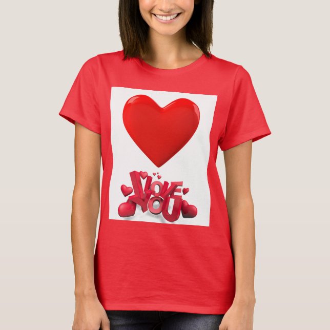 I Liebe Sie - Romantischer Rotes Herz Frauen T - S T-Shirt (Vorderseite)