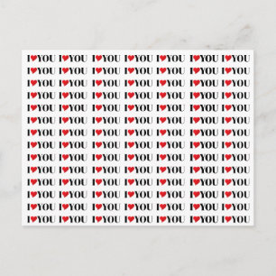 I Liebe Sie roten Herzmoderne Typografie Postkarte