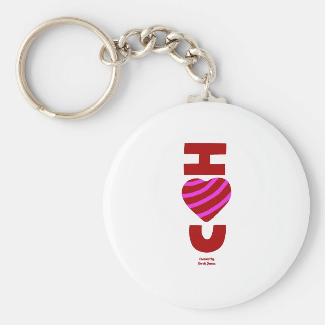 I Liebe Sie runden Button Schlüsselanhänger (Vorne)
