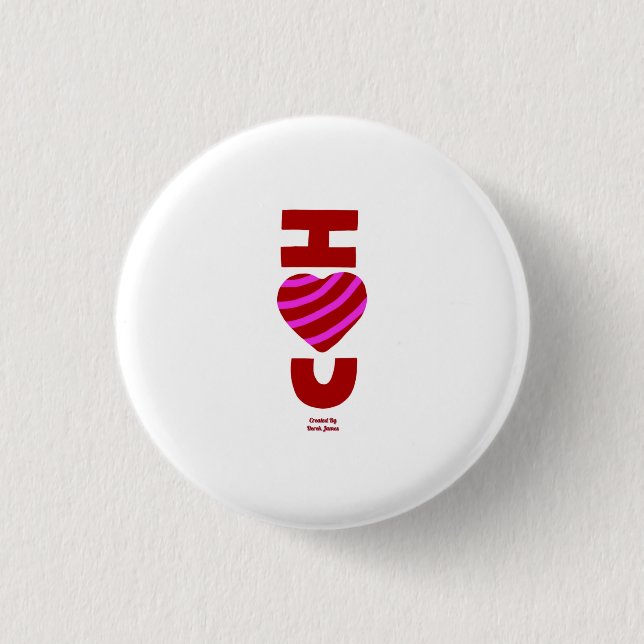 I Liebe: Sie runden Taste Button (Vorderseite)