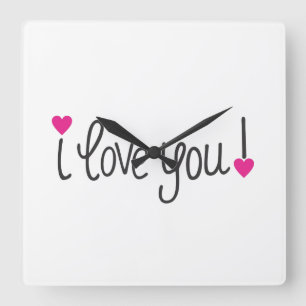 **I LIEBE SIE** SCHLIESSEN QUADRATISCHE WANDUHR
