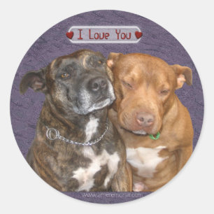 I Liebe Sie Snuggling Staffys Runder Aufkleber