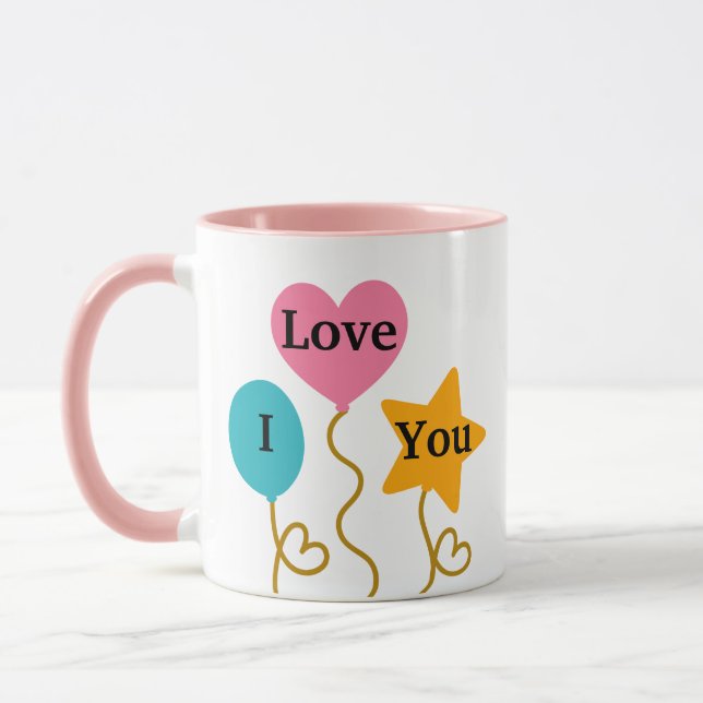 I Liebe Sie Tasse - Romantische Balloons Niedliche (Links)
