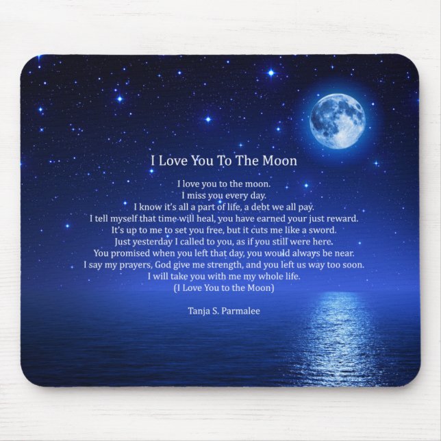 I Liebe Sie zum Mond-Poesie-Kollektor Mousepad (Vorne)