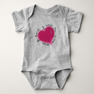 I Liebe Sie zum Mond u. zur Rückseite Baby Strampler