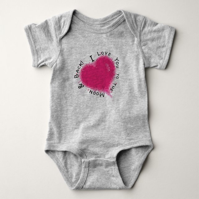I Liebe Sie zum Mond u. zur Rückseite Baby Strampler (Vorderseite)