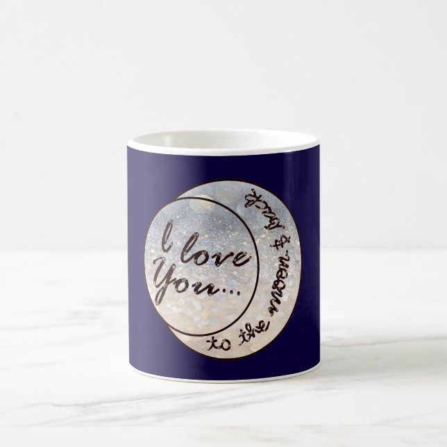 I Liebe Sie zum Mond u. zur Rückseite Kaffeetasse (Mittel)