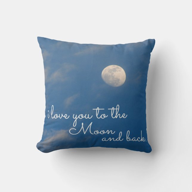I Liebe Sie zum Mond und hinteren zu den Kissen (Vorderseite)