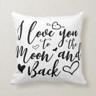 I Liebe Sie zum Mond und hinteren zum Throw-Kissen Kissen