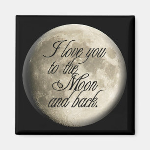 I Liebe Sie zum Mond-und Rückseiten-realistischen Magnet
