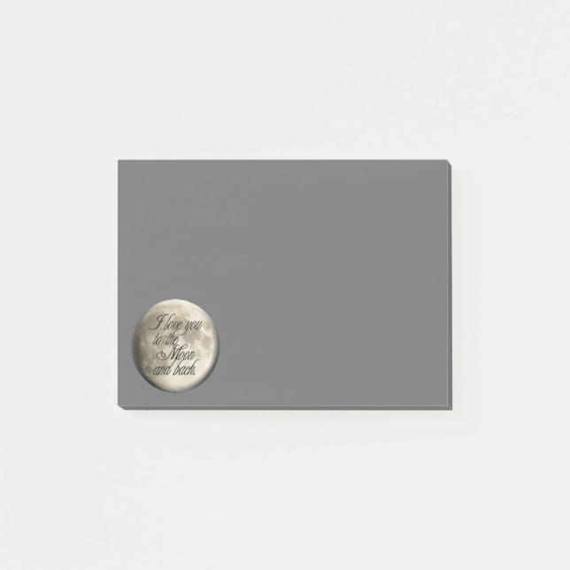 I Liebe Sie zum Mond-und Rückseiten-realistischen Post-it Klebezettel (Vorderseite)
