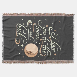 I Liebe Sie zum Mond-und Rückseiten-Schwarzen Decke
