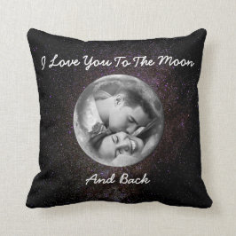 I Liebe Sie zum Mond und zum hinteren Kissen