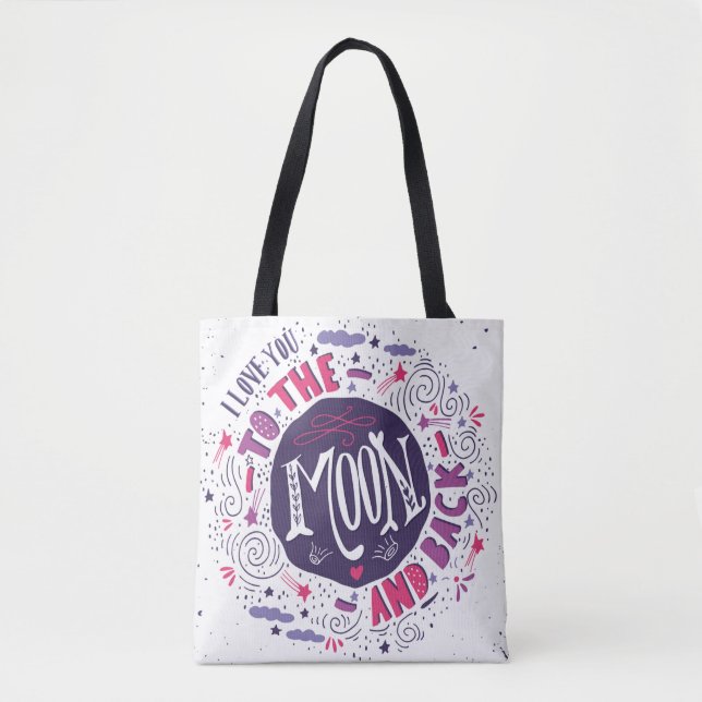 I Liebe Sie zum Mond und zur Rückseite 4 Tasche (Vorderseite)