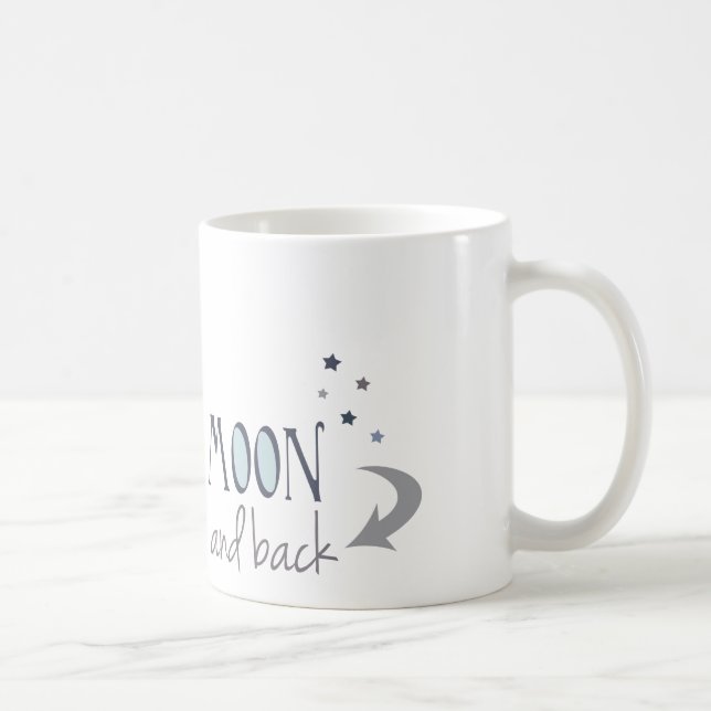 I Liebe Sie zum Mond und zur Rückseite Kaffeetasse (Rechts)