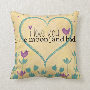 I Liebe Sie zum Mond und zur Rückseite!! Kissen