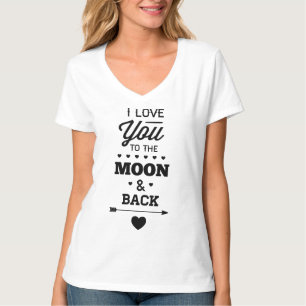 I Liebe Sie zum Mond und zur Rückseite T-Shirt