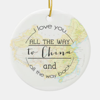 I Liebe Sie zur China und zur hinteren Keramikornament