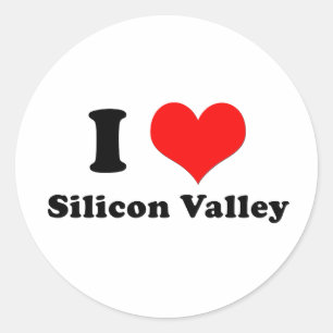 I Liebe-Silicon- Valleyaufkleber Runder Aufkleber