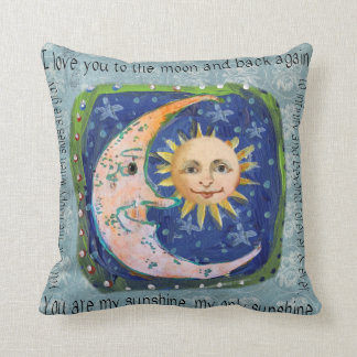 I Liebe sind Sie zum Mond u. zur Rückseite Sie Kissen