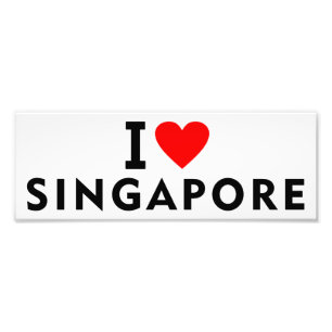 I Liebe Singapur Land wie Herztourismus Fotodruck