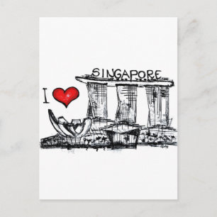 I Liebe Singapur Postkarte