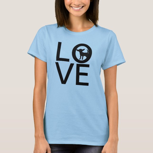 I LIEBE | Single Schwarzer Hund T - Shirt (Vorderseite)