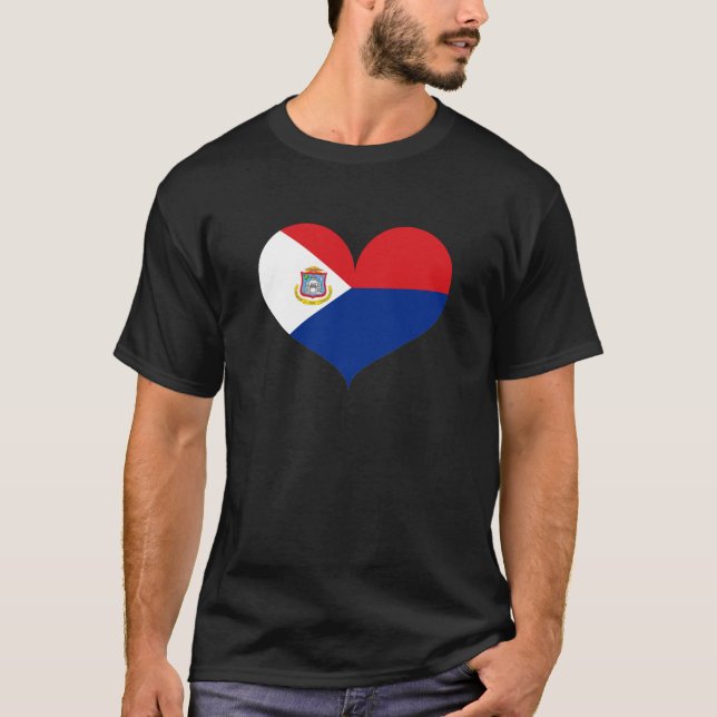 I Liebe Sint Maarten Flag T-Shirt (Vorderseite)
