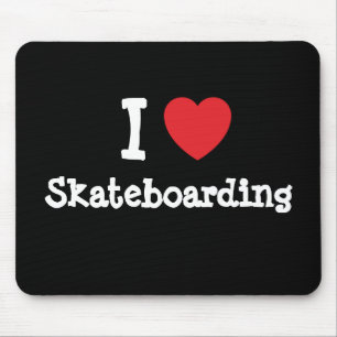 I Liebe Skateboard Herz Brauch personalisiert Mousepad