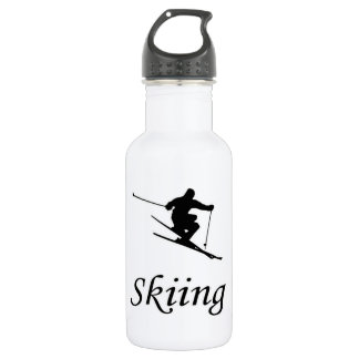 I Liebe Skifahren Edelstahlflasche
