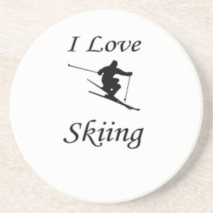 I Liebe Skifahren Getränkeuntersetzer