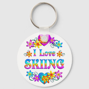 I Liebe Skifahren Schlüsselanhänger