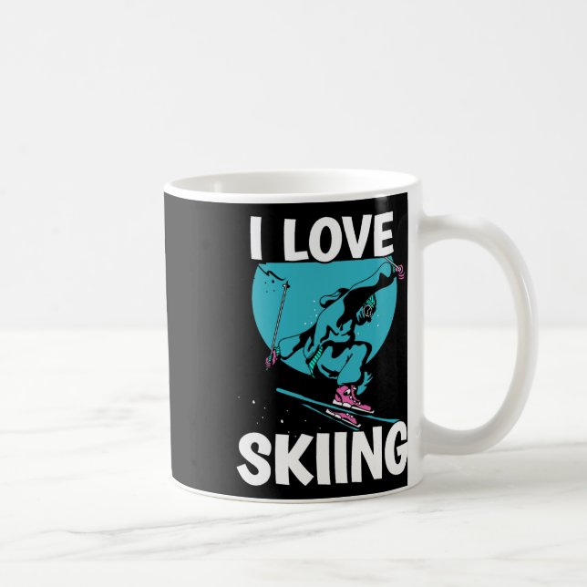 I Liebe Skifahrer Skifahren Skiwintersport Kaffeetasse (Rechts)