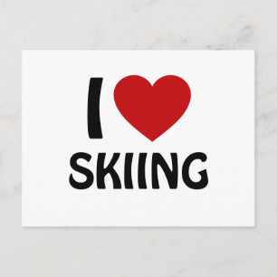 I Liebe SKIING Postkarte