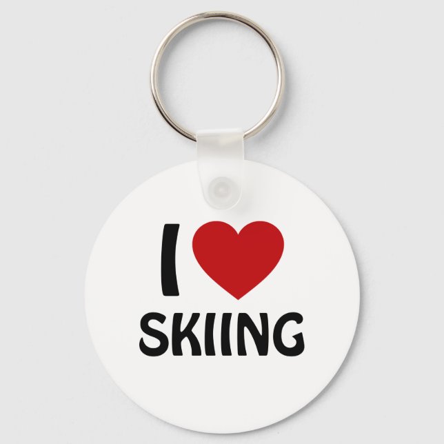 I Liebe SKIING Schlüsselanhänger (Vorderseite)
