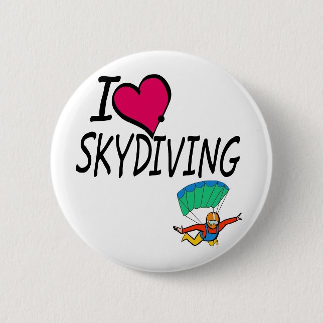 I Liebe Skydiving Button (Vorderseite)
