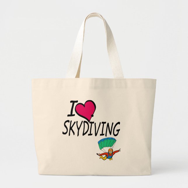 I Liebe Skydiving Jumbo Stoffbeutel (Vorne)