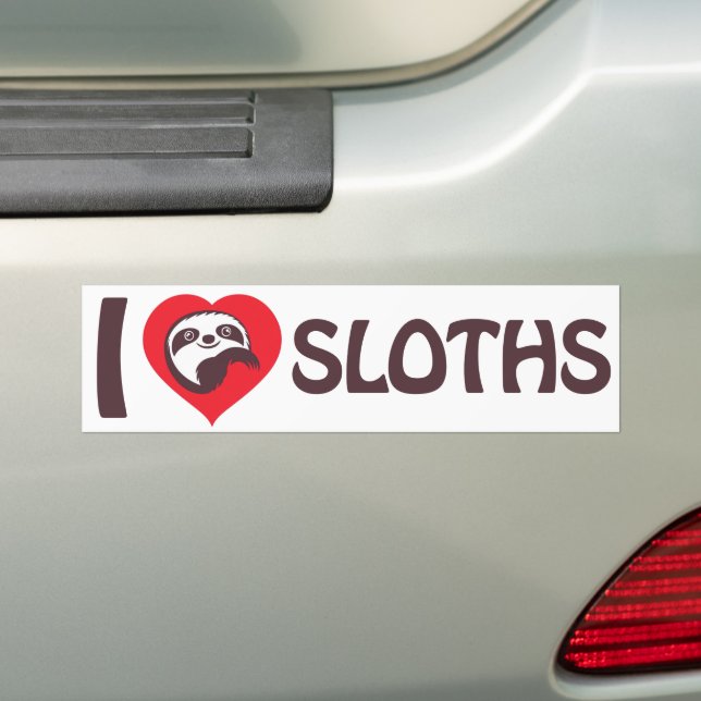 I Liebe Sloths Autoaufkleber (Auf Auto)