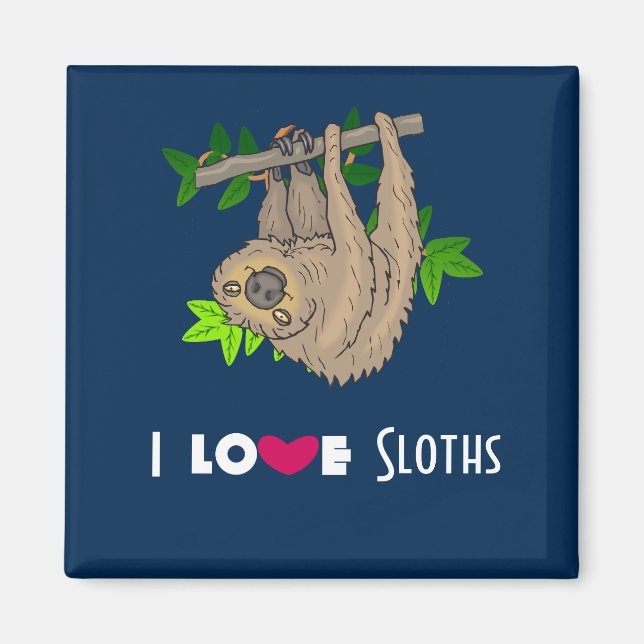 I Liebe Sloths Magnet (Vorne)