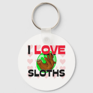 I Liebe Sloths Schlüsselanhänger