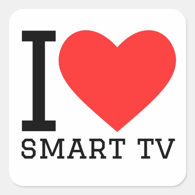I Liebe Smart TV Quadratischer Aufkleber (Vorderseite)