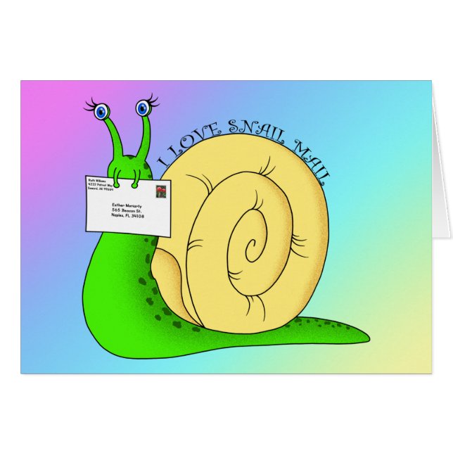 I Liebe Snail Mail (Gradient) - 5" x 7" Art Card (Vorderseite (Horizontal))