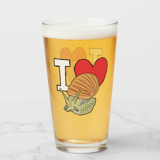 I Liebe Snails Glas (Vorne (Gefüllt))