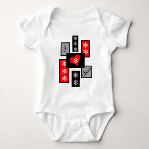 I Liebe Snow Baby Strampler