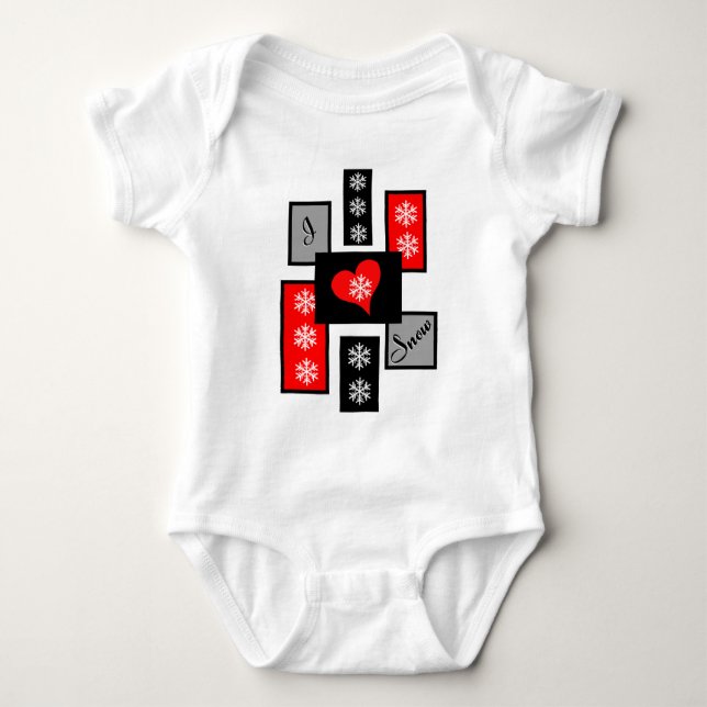 I Liebe Snow Baby Strampler (Vorderseite)