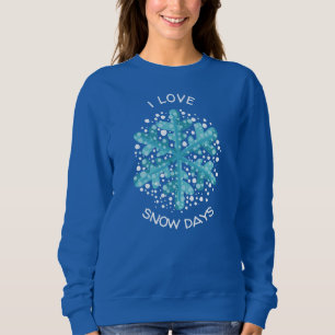 I Liebe Snow Days Blue Snowflake T - Shirt